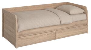 KONDELA Posteľ 2S, 90x200, dub sonoma, NORTY TYP 28