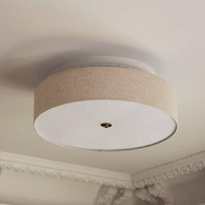 Globen Lighting Stropné svietidlo Noah, Ø 65 cm, béžové, Krémová / jantárovo žltá, Obývacia izba / jedáleň, Textil / látka / hodváb, Škandinávsky, Stropné svetlo polkruhové s priestorom