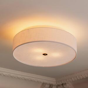 Globen Lighting Stropné svietidlo Noah, Ø 65 cm, biele, Biela / opálová, Obývacia izba / jedáleň, Textil / látka / hodváb, Škandinávsky, Stropné svetlo polkruhové s priestorom