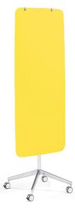 Sklenená magnetická tabuľa STELLA, so zaoblenými rohmi, s kolieskami, žltá