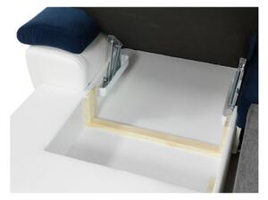 Rozkladacia sedačka s úložným priestorom SAN DIEGO MINI - biela ekokoža, ľavý roh