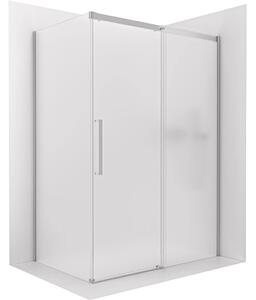 CERANO - Sprchovací kút Lantono - pravá - 8 mm - Soft-Close - chróm, mliečne sklo - 100x70 cm - posuvný