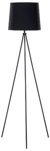 Stojaca lampa čierna kov zmes bavlny a polyesteru 149 cm statívový podstavec látkové tienidlo kábel moderný retro dizajn obývačka spálňa