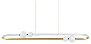 Závesná lampa zlatá hliníková železná s LED svetlami oválneho tvar závesné moderné osvetlenie