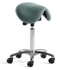 Sedlová kancelárska stolička DERBY, tyrkysová tkanina