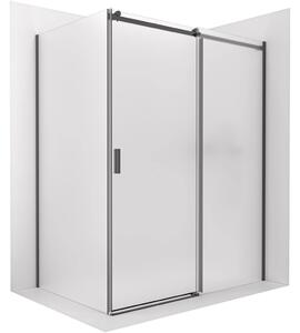 CERANO - Sprchovací kút Santoro - pravá - 6 mm - čierna matná, mliečne sklo - 100x70 cm - posuvný