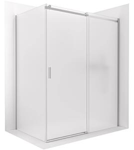 CERANO - Sprchovací kút Santoro - pravá - 6 mm - chróm, mliečne sklo - 100x70 cm - posuvný