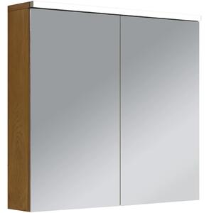 CERANO - Kúpeľňová zrkadlová skrinka s LED osvetlením Avia - dub medový - 75x70x16, 5 cm