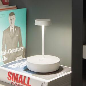 Zafferano LED dobíjacia stolná lampa Swap mini, biela, 15 cm, IP65