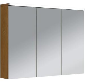 CERANO - Kúpeľňová zrkadlová skrinka s LED osvetlením Avia - dub medový - 95x70x16, 5 cm