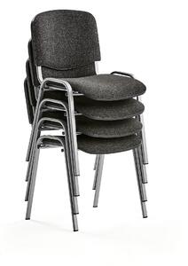 Konferenčná stolička NELSON, 4 ks, šedá, šedá