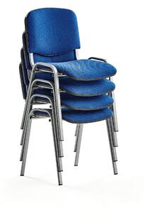 Konferenčná stolička NELSON, 4 ks, modrá, šedá