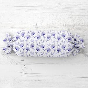 Biante Vankúš valec bonbon Sandra SA-254 Modré poľné kvety 15x40 cm