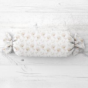 Biante Vankúš valec bonbon Sandra SA-252 Béžové poľné kvety 15x40 cm