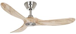 Stropný ventilátor ECO GENUINO, chróm/svetlé drevo, 122 cm – CasaFan CasaFan, Eco Genuino, Drevo, Obývacia izba, Drevo, Moderný