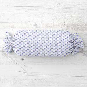 Biante Vankúš valec bonbon Sandra SA-266 Modré hviezdičky na bielom 15x40 cm
