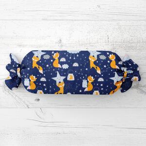 Biante Detský vankúš valec bonbon Sandra SA-281 Líšky na večernej oblohe 15x40 cm