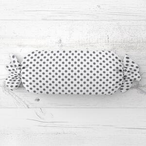 Biante Vankúš valec bonbon Sandra SA-286 Sivé bodky na bielom 15x40 cm