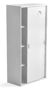 Kancelárska skriňa s posuvnými dverami MODULUS, 1600x800 mm, biela