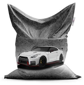 Sablio Sedací vak Nissan GTR 35 Sivý - 150x100 cm