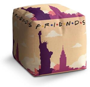 Sablio Taburet Cube Seriál Priatelia FRIENDS Socha Slobody - 40x40x40 cm