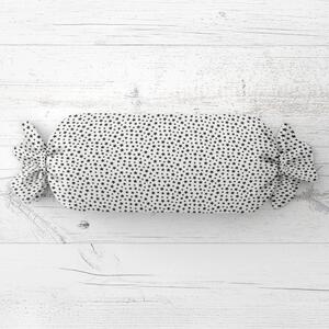 Biante Vankúš valec bonbon Sandra SA-310 Čierne hviezdičky na bielom 15x40 cm