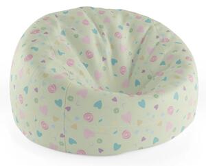 Sablio Sedací vak Cocoon Srdiečka a špirály - 75 x 45 x 35 cm