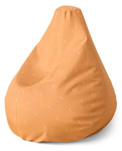 Sablio Sedací vak Pear Biele čiarky na oranžovej - 70 x 95 x 15 cm