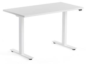 Výškovo nastaviteľný stôl MODULUS, 1200x600 mm, biela, biela