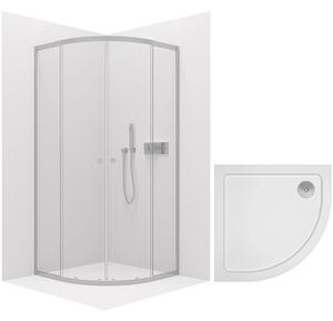 CERANO - Sprchovací kút Orso L/P 5 mm - chróm + CERANO - Sprchová vanička Piato - biela lesklá - 80x80 cm