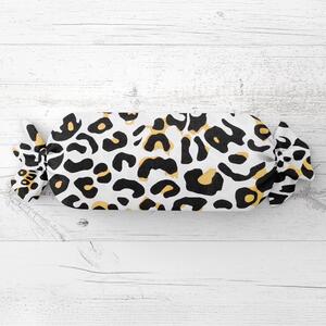 Biante Vankúš valec bonbon Sandra SA-409 Leopardí vzor na bielom 15x40 cm