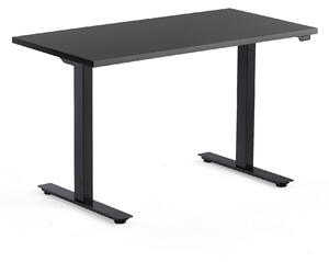 Výškovo nastaviteľný stôl MODULUS, 1200x600 mm, čierna, čierna