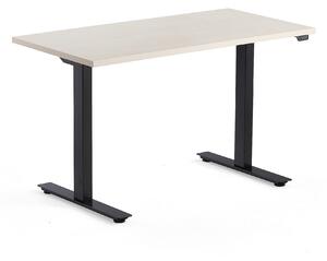 Výškovo nastaviteľný stôl MODULUS, 1200x600 mm, čierna, breza