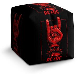 Sablio Taburet Cube ACDC Červená ruka - 40x40x40 cm
