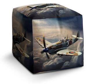 Sablio Taburet Cube Stíhačka Spitfire - 40x40x40 cm