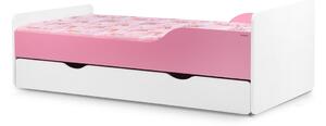 Detská posteľ THALIA, 80x160, biela/ružová + úložný priestor + matrac + rošt