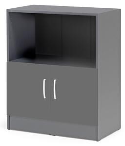 Kancelárska skriňa FLEXUS, 1 otvorená polica, 925x760x415 mm, šedá