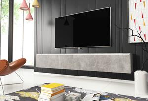 TV stolík LOWBOARD D 180, 180x30x32, beton + LED