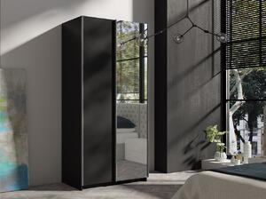 Skriňa s posuvnými dverami a zrkadlom Palma 100, Farby: čierna / čierna + zrkadlo Mirjan24 5902928908756
