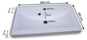 Kúpeľňová zostava MONTREAL XL s umývadlom, biela/biela lesk (MOB00005, MOB00005, MOB0030/10/60)