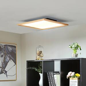 Stropné svietidlo Lucande LED Joren, 52 cm, drevo, diaľkové ovládanie, Svetlé drevo, Obývacia izba / jedáleň, Drevo, Vidiecky / Rustikálny, Stropné svetlo
