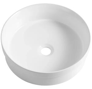 CERANO - Umývadlo keramické Ovolo - polozápustné a na dosku - biela lesklá - Ø 40 cm