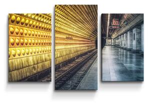 Sablio Obraz - 3-dílný Pražské metro - 75x50 cm