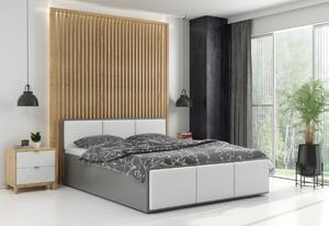 Čalúnená posteľ SANTOS, 120x200, biela/trinity 0 - biela + kovový rošt + matrac