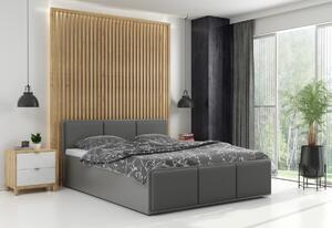 Čalúnená posteľ SANTOS, 160x200, dub kraft/trinity 19 - ružová + kovový rošt + matrac