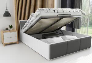 Čalúnená posteľ SANTOS, 120x200, dub kraft/trinity 19 - ružová + kovový rošt + matrac