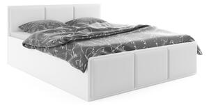 Čalúnená posteľ SANTOS, 120x200, biela/trinity 0 - biela + kovový rošt + matrac