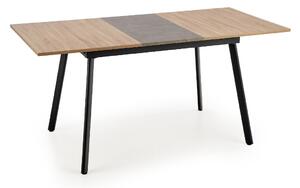 Rozkladací jedálenský stôl ALBON, 120-160x76x80, dub sonoma/čierna