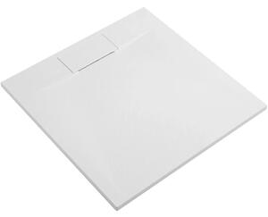 CERANO - Sprchová vanička štvorcová Enzo - SMC/minerálny kompozit - štruktúrovaná biela matná - 80x80x3 cm