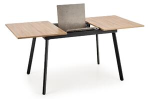 Rozkladací jedálenský stôl ALFONSO, 120-160x76x80, dub sonoma/čierna
